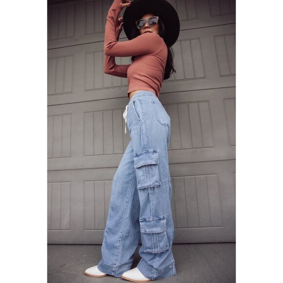 HIDDEN JEANS ALYX BAGGY CARGO PANTS - MEDIUM DARK - Picture 4 of 4